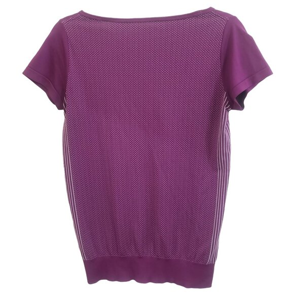 Nike Dri-Fit Womens Athletic Top Short Sleeve Banded Bottom Purple Size Small - Picture 2 of 6